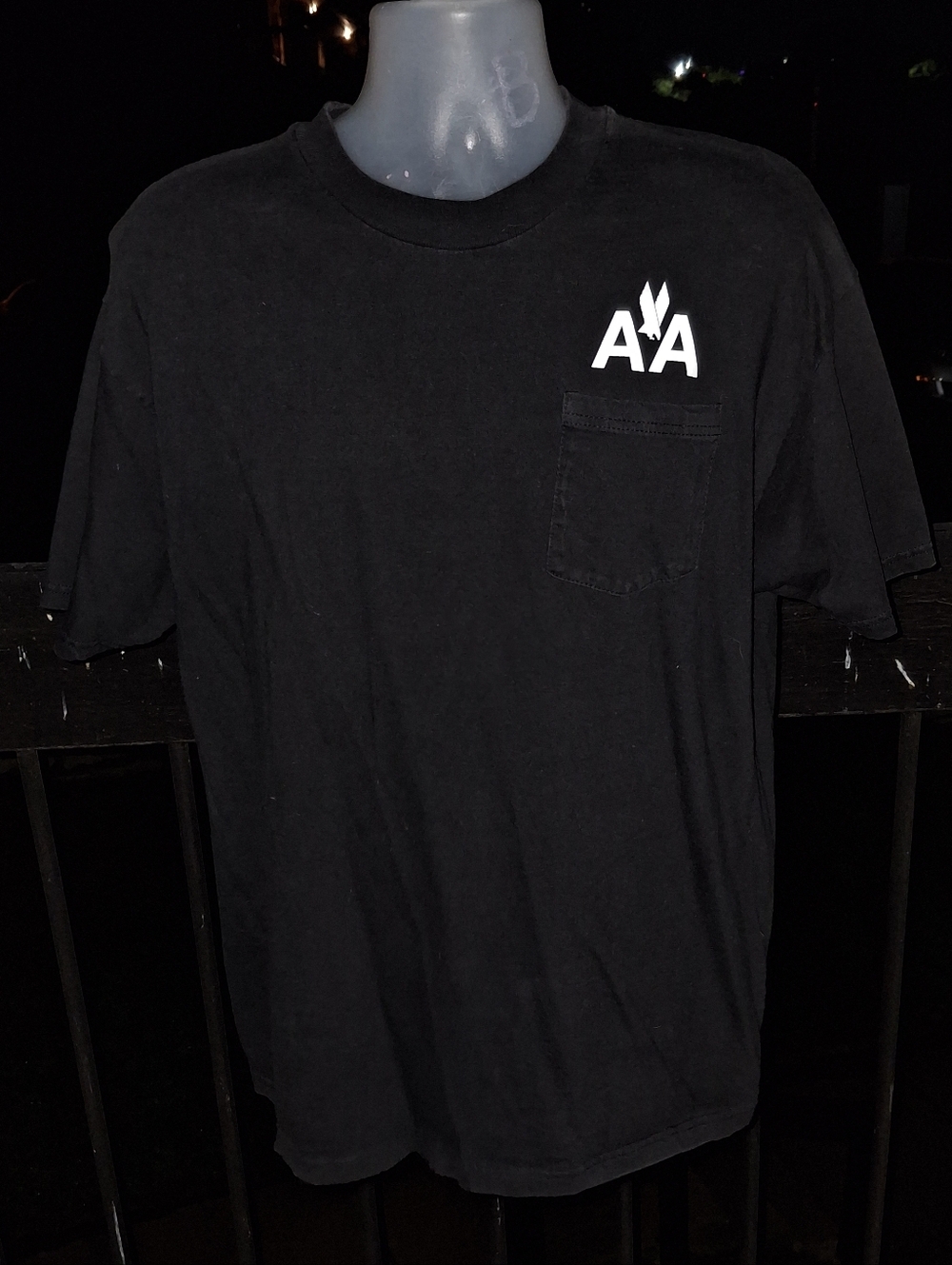 Vintage AMERICAN AIRLINES 2713 FLOORBOARD Shop Pocketed T Shirt Size XL